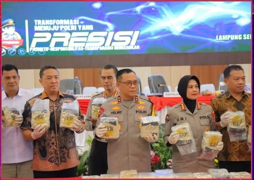 Pengungkapan 30 Kg Sabu-sabu oleh Polda Lampung, Jaringan Malaysia Terbongkar