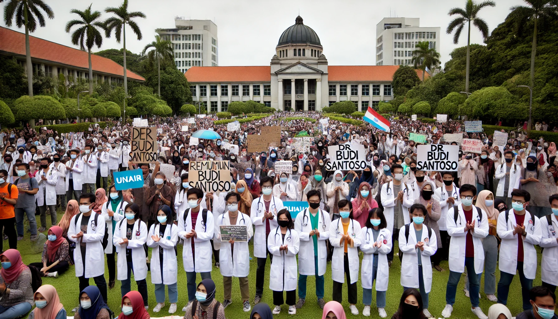 Mantan Rektor, Guru Besar dan Mahasiswa Unair Bersatu dalam Aksi Protes Dekan Unair Dipecat