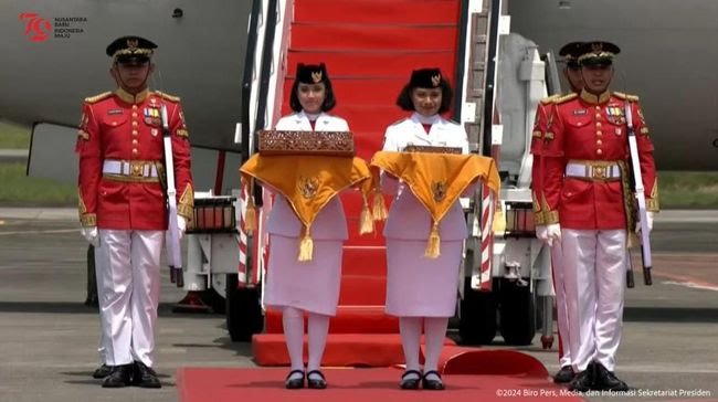 Duplikat Bendera Pusaka Tiba di Balikpapan, Sambut Perayaan HUT RI ke-79 di IKN