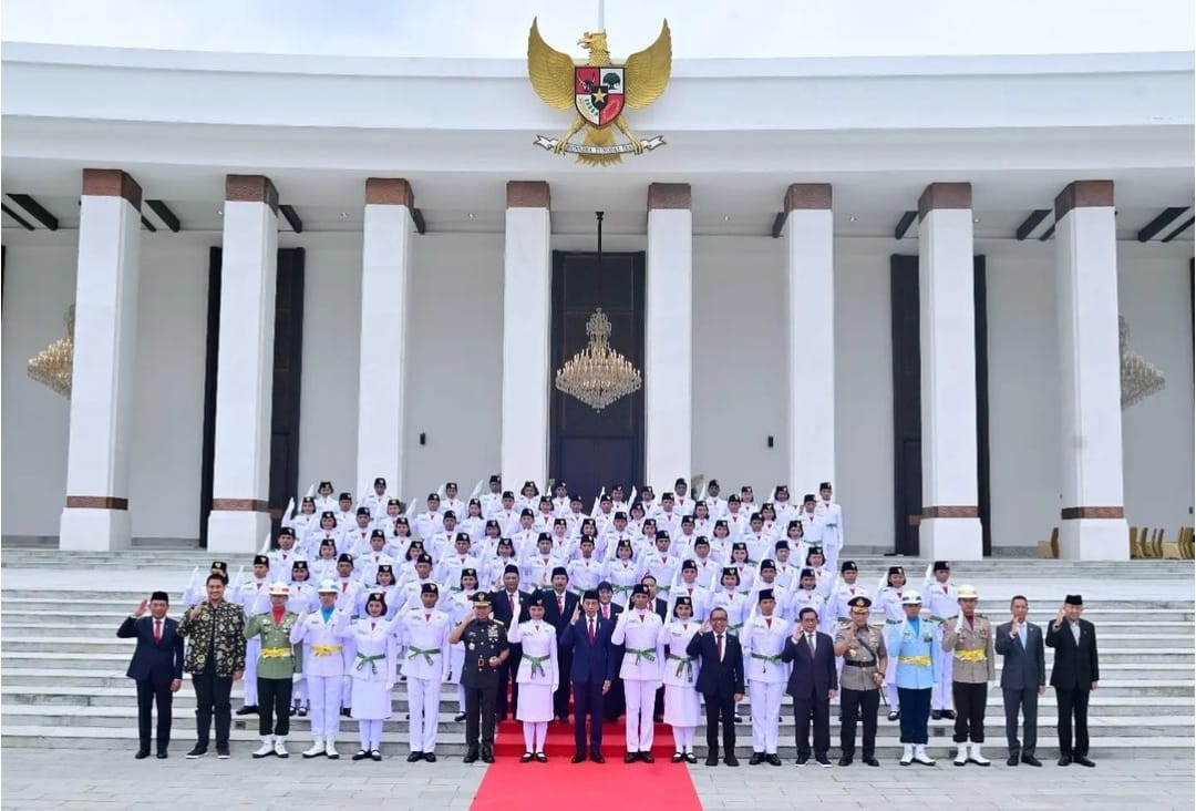 Kontroversi Seragam Paskibraka HUT ke-79 Republik Indonesia di IKN: Tuntutan Lepas Jilbab Menuai Kecaman (Foto ;Muchlis Jr - Biro Pers Sekretariat Presiden)