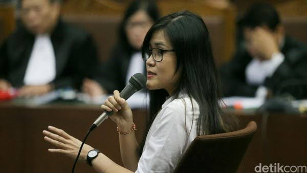 Jessica Kumala Wongso,saat menjalani sidang pembunuhan Mirna. (X/@orchdlrst)