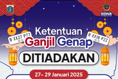 Libur Panjang Imlek dan Isra Miraj, Ganjil Genap di Jakarta Tak Berlaku 27-29 Januari 2025