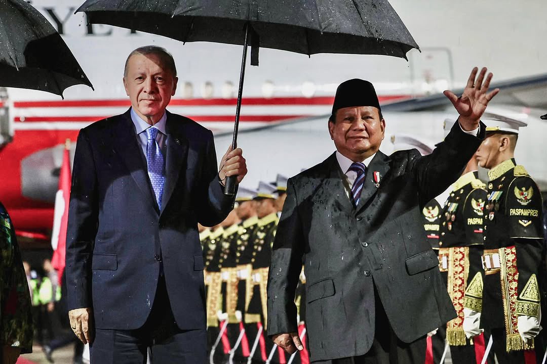 Prabowo Subianto dan Recep Tayyip Erdogan bahas kemerdekaan Palestina. (foto X/@prabowo)