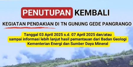 Aktivitas Gempa Meningkat, Pendakian Gunung Gede Pangrango Ditutup Mulai 3-7 April 2025
